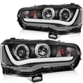 Pair of Black Projector Headlights for Mitsubishi Lancer EVO (2008–2017)