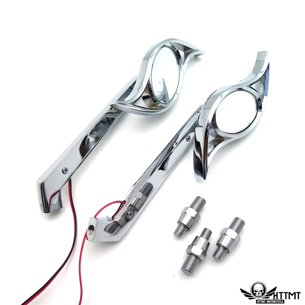 Chrome Wisdom Eye Set Side Mirrors with LED Turn Signal for Honda CBR 600 1000RR 954R