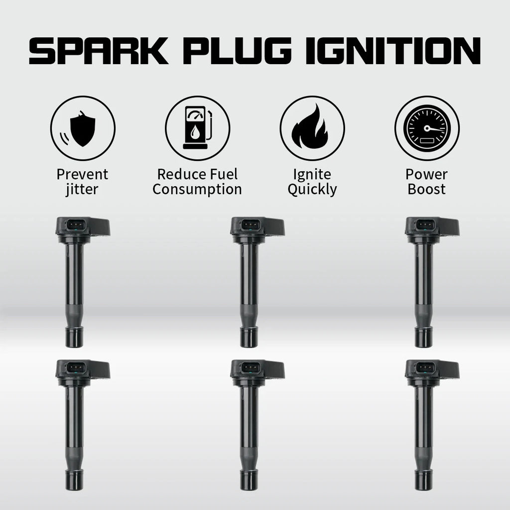 6X Ignition Coils 30520-R70-S01 for Honda Accord Odyssey Acura RL TL TSX (2003–2012)