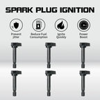 6X Ignition Coils 30520-R70-S01 for Honda Accord Odyssey Acura RL TL TSX (2003–2012)