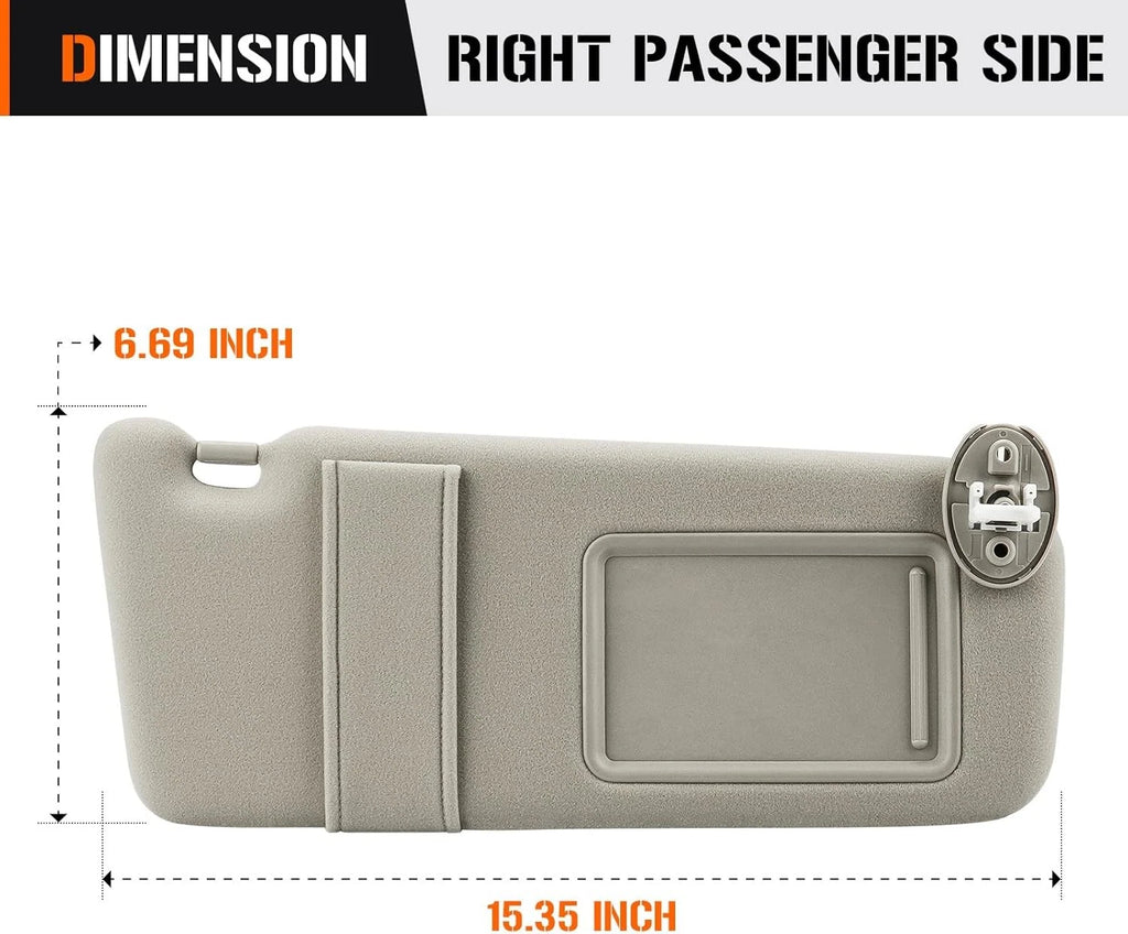 Passenger Side Sun Visor for Toyota Venza (2009–2016) Beige 74320-0T010