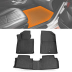 Set of 2 Black Waterproof Floor Mats Liner for Hyundai Santa Fe (2019–2020)
