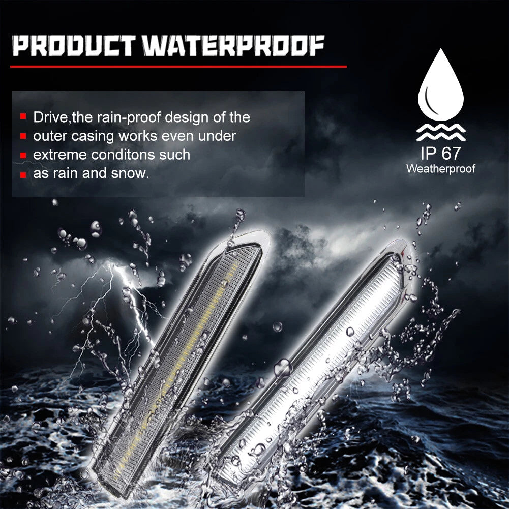 2X Clear Front White LED Side Marker Lights for Acura TL (2004–2008)