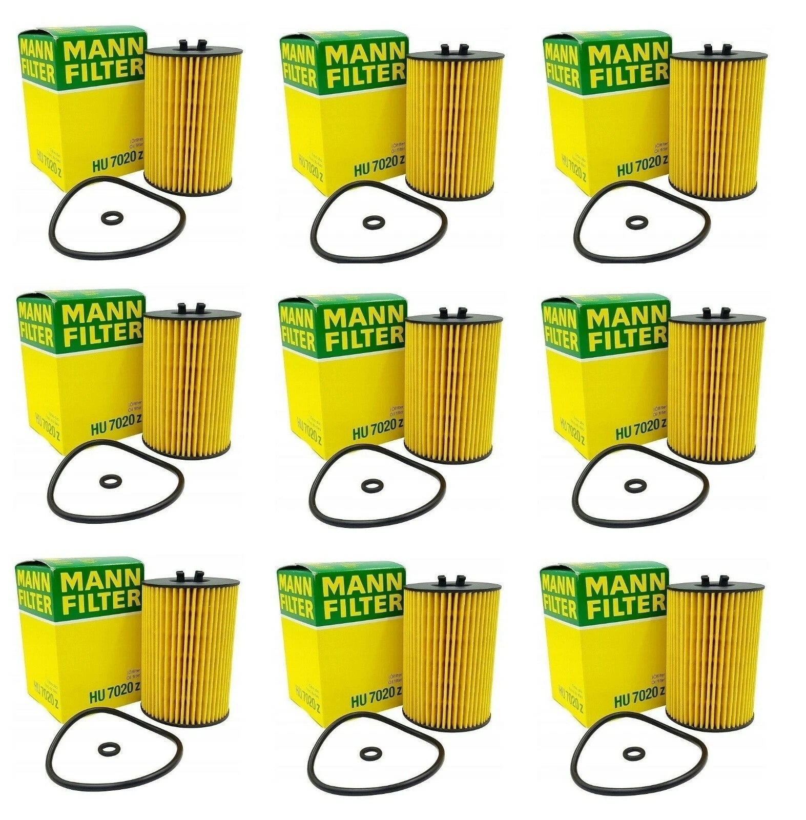 Set of 9 Oil Filters HU 7020 z for Audi A3, VW Beetle, Golf, Jetta (2000–2023)