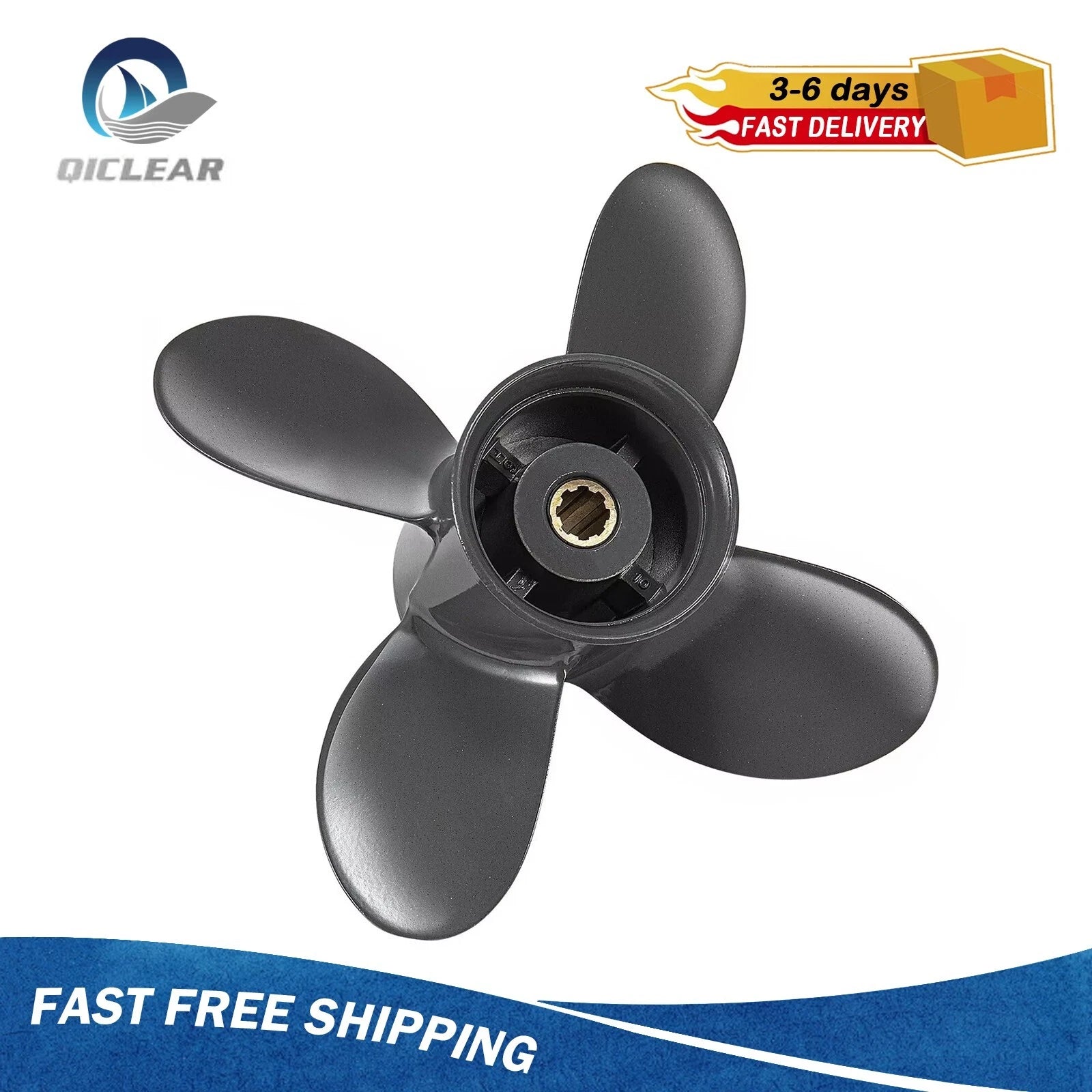 9.25 x 10 Aluminum Boat Outboard Propeller for Honda 8-20HP (RH)