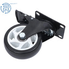 Set of 4 Black Casters with White Hubs, 360-Degree, 2200 lb Capacity
