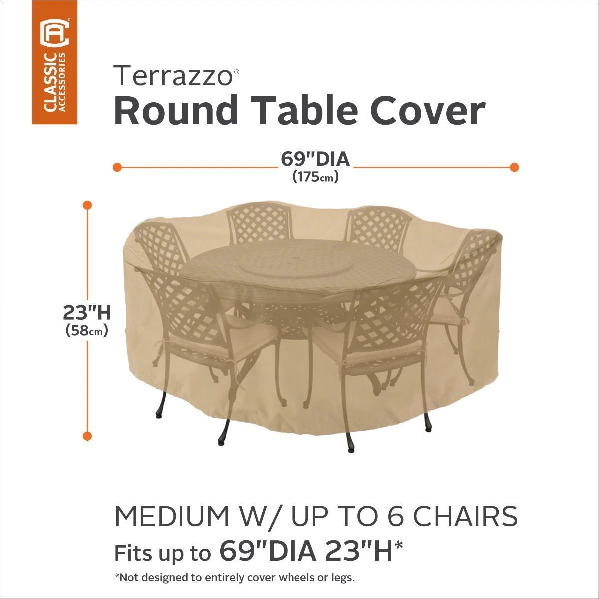 Waterproof Patio Table Chair Set Cover for Terrazzo (Medium)