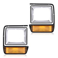 Headlight Bezel Trim Pair with Parking Turn Signal for Dodge D/W Truck