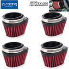 Set of 4 High Flow Air Filters for Motorcycle (55mm)