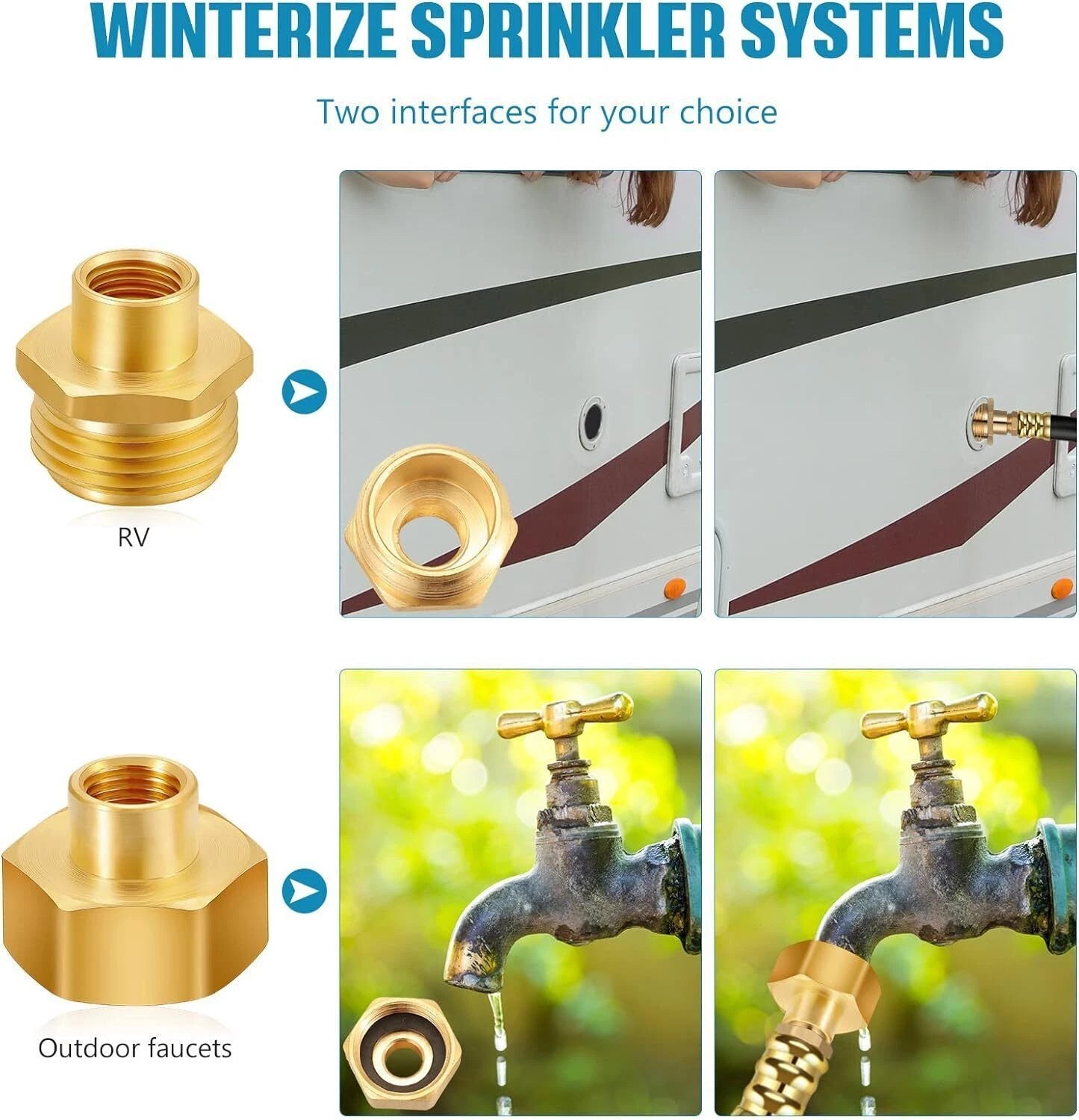 Camper Winterizing Kit for RV Trailer (Includes Shut Off Valve, Hose, Faucet)