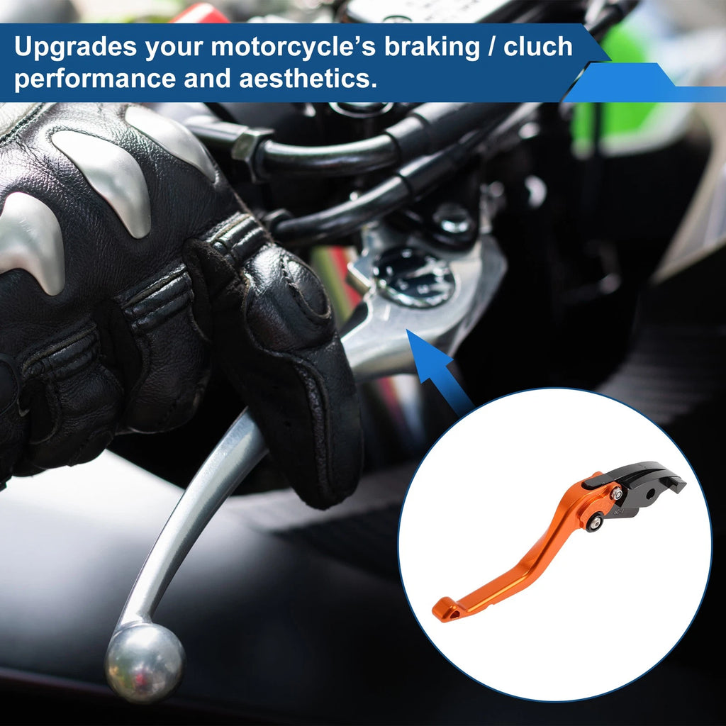 Adjustable Short Brake Clutch Levers for Honda CBR600RR (2003–2006) - Orange