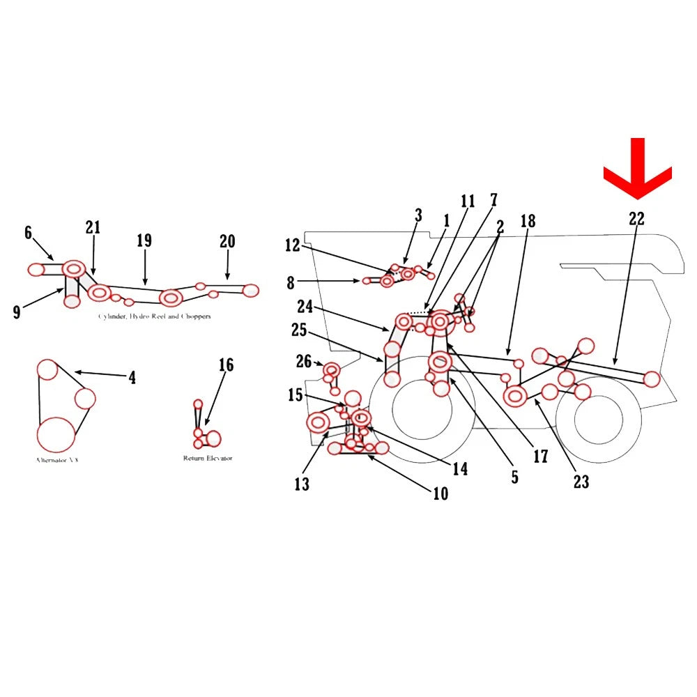 Belt for John Deere Combine Straw Spreader 750, 760 (842110M1)