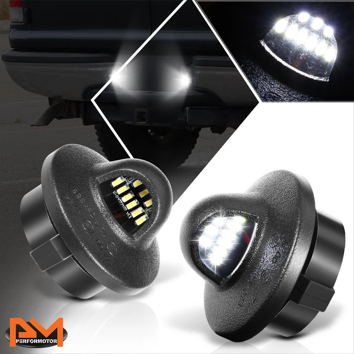 2X Nuvision Clear Lens LED License Plate Lights for Ford F250 F350 SD (1999–2016)