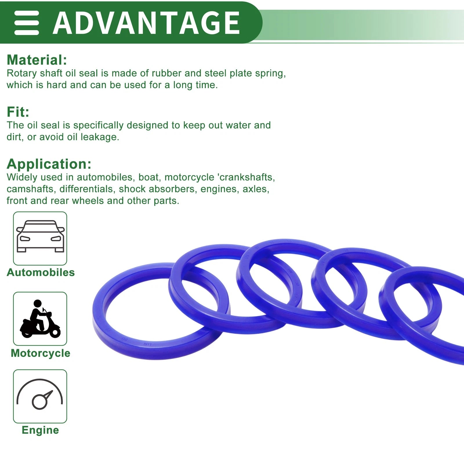 Set of 5 Oil Seal Rotary Shaft Seal 80x95x10mm High Pressure for Various Models