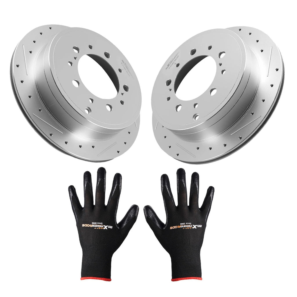 Rear Left and Right Brake Rotors Kit for Lexus LX570 and Toyota Land Cruiser (2008–2021)