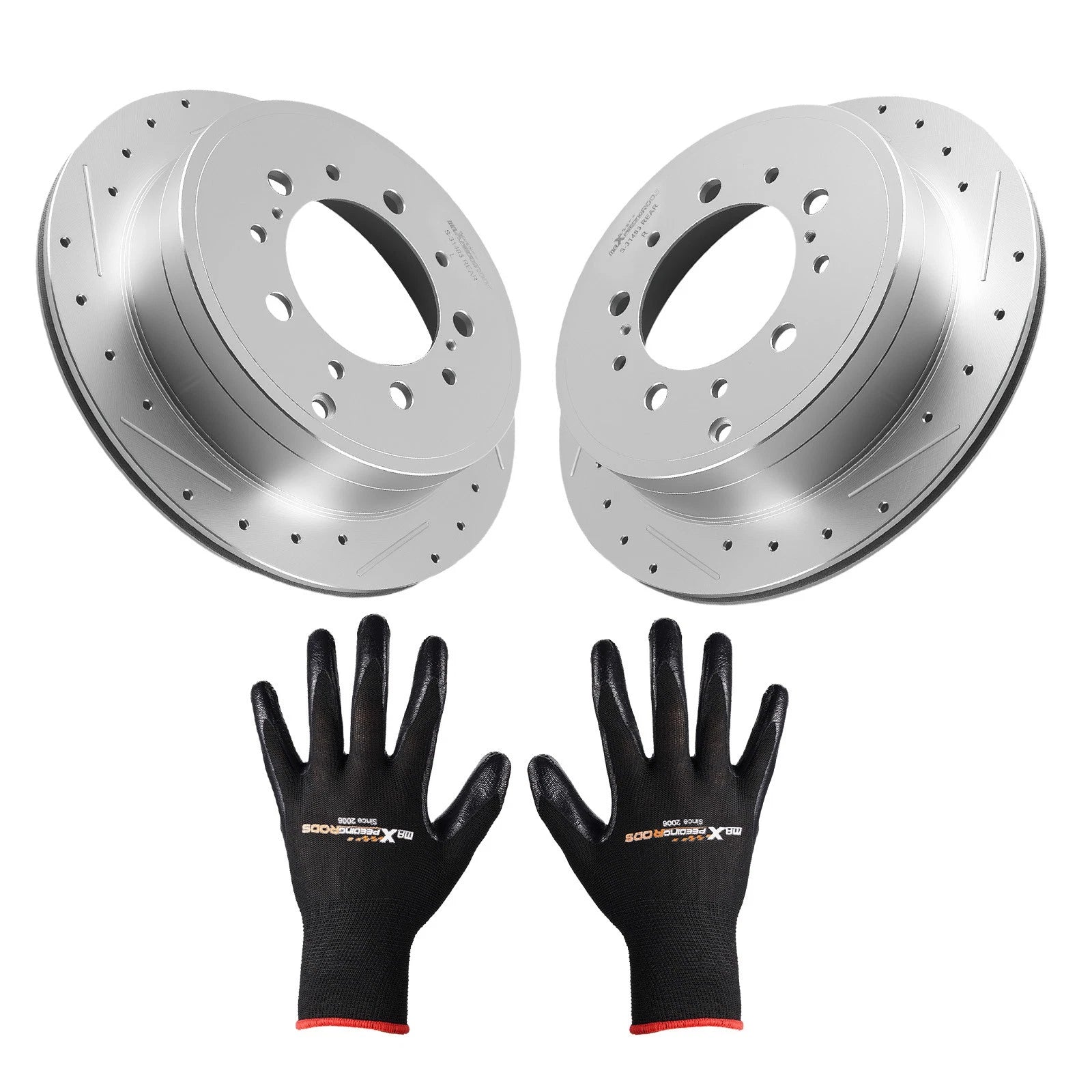 Rear Left and Right Brake Rotors Kit for Lexus LX570 and Toyota Land Cruiser (2008–2021)