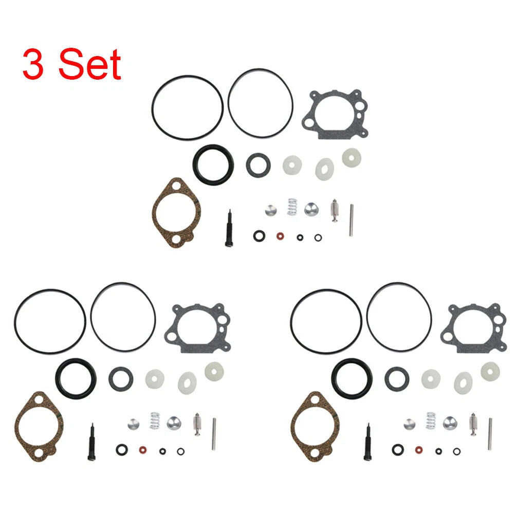 Set of 3 Carburetor Rebuild Kits for Briggs & Stratton (492495, 493762, 498260)