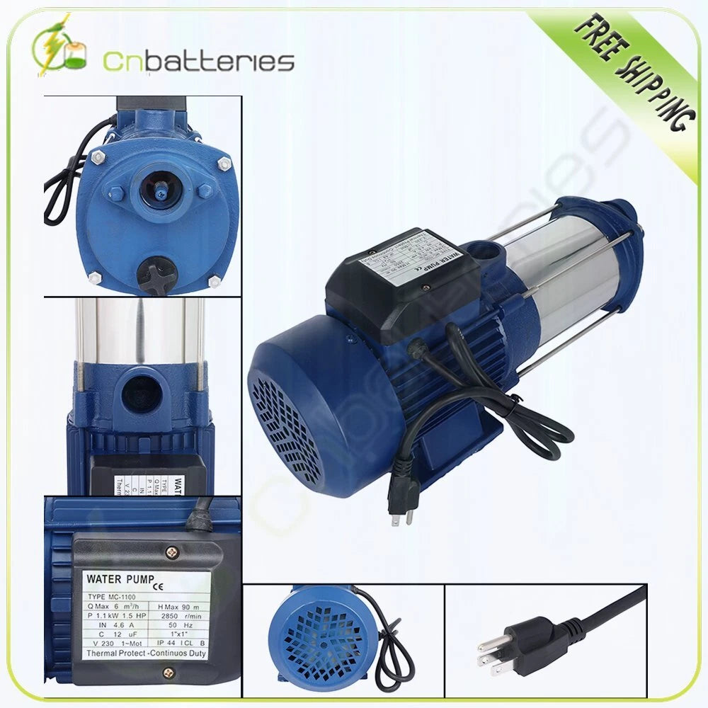 1.5HP 1100W Shallow Self Priming Jet Water Pump for Garden Sprinkler (N/A)