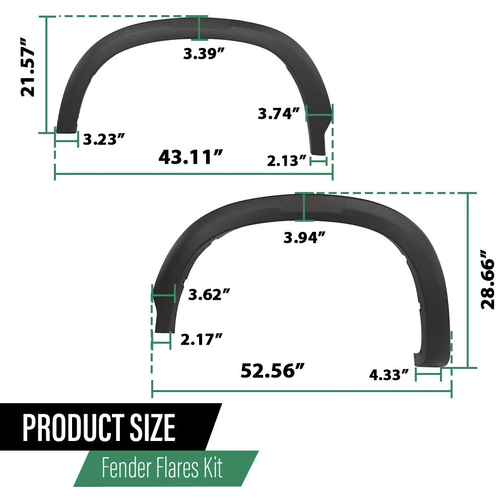 Set of 4 Fender Flares for Chevrolet Silverado 1500 (2019–2024)