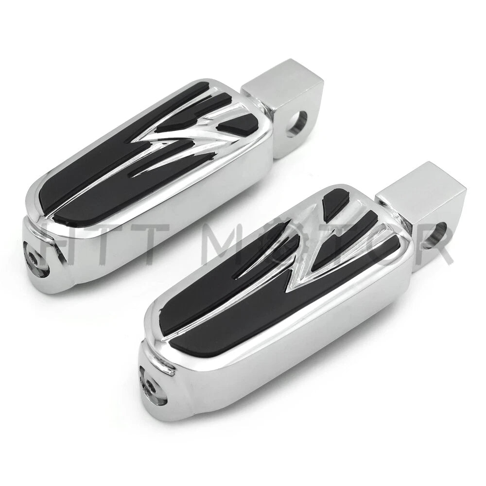 Chrome Lightning Footpegs for Kawasaki Vulcan 1500 800 900 (1996–2009)