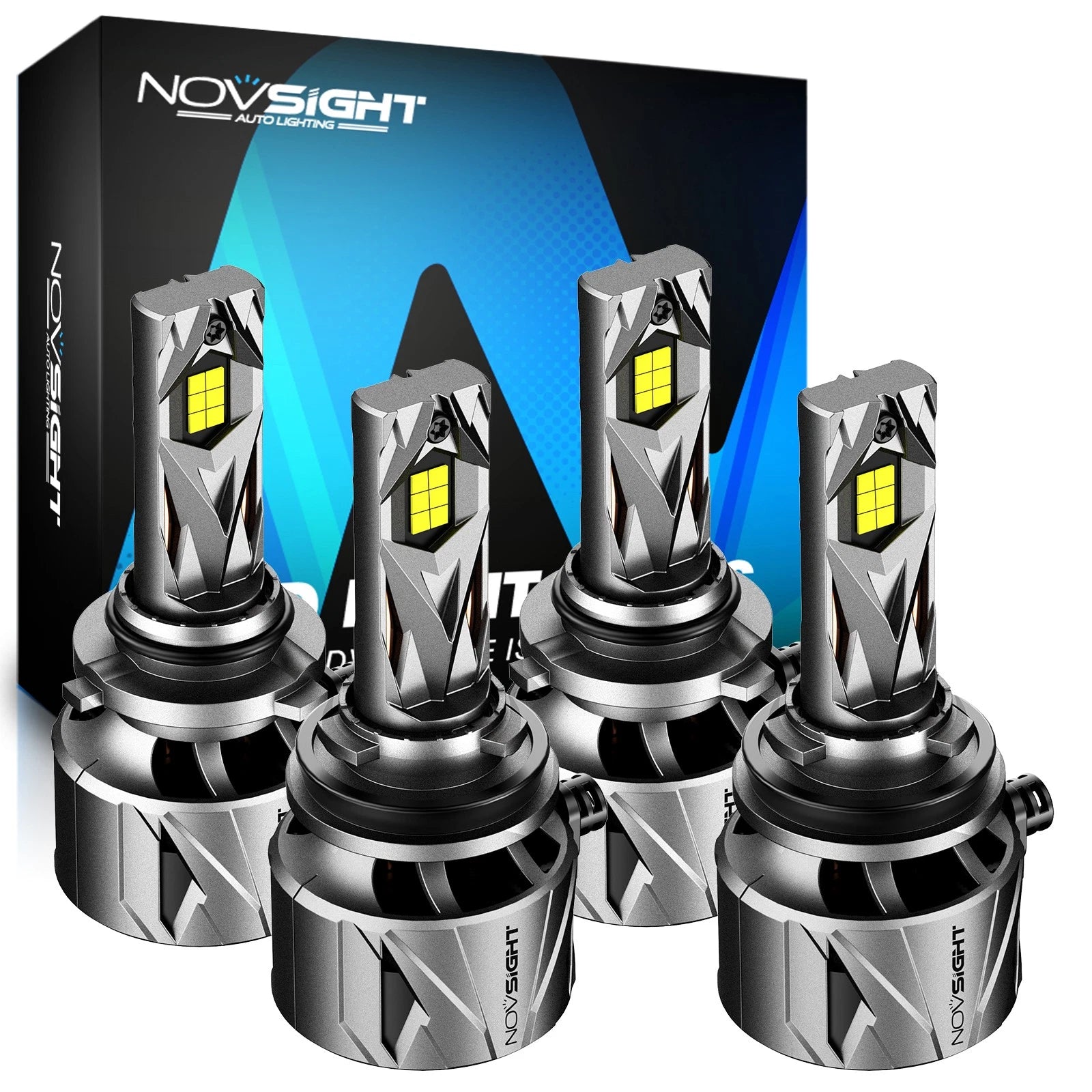 Set of 4 NOVSIGHT 9005 H11 LED Headlight Bulbs 6500K 60000LM for Vehicles