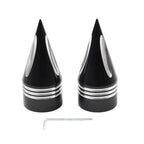 2pcs Black & White Spike Front Axle Cap Nut for Harley Touring Dyna Sportster (1200)