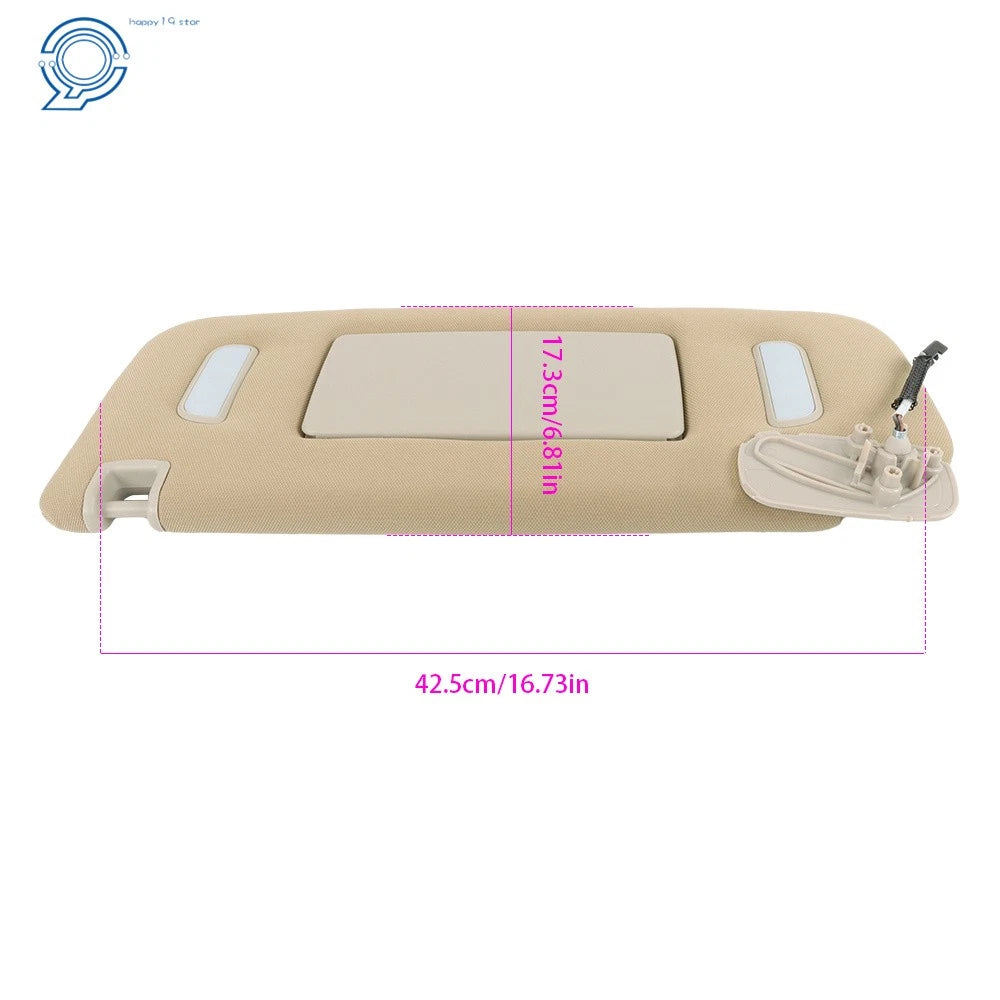 Driver Left Side Sun Visor for Silverado Sierra Tahoe Yukon (2007–2014) Beige