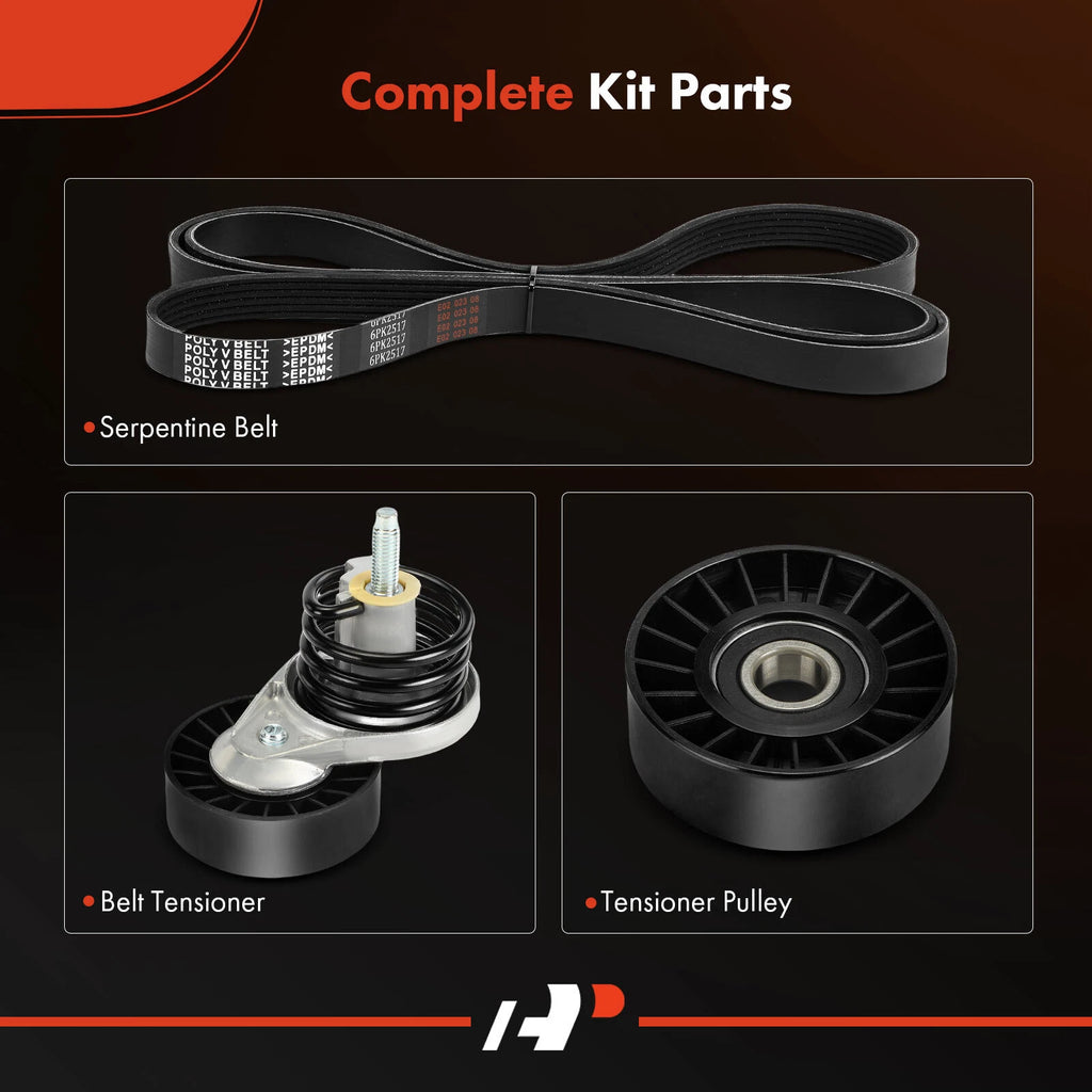 3X Serpentine Belt Drive Component Kit for Ford F-150 F-250 F-350 (2015–2020)