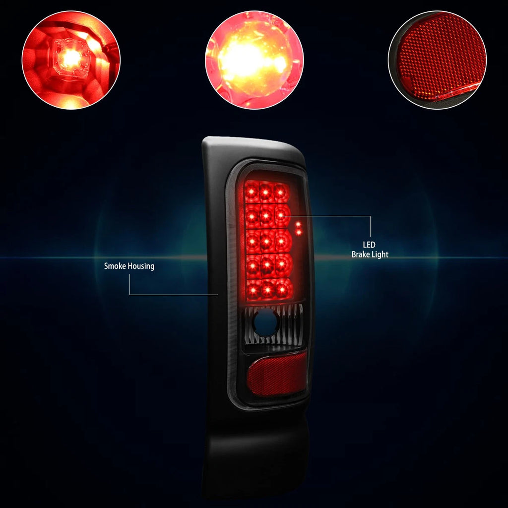 Full LED Tail Light Brake/Reverse Lamp Pair for Dodge Ram Pickup (1994–2002)