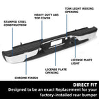 Chrome Rear Bumper for Chevy Silverado GMC Sierra 1500 2500 (1999–2007)