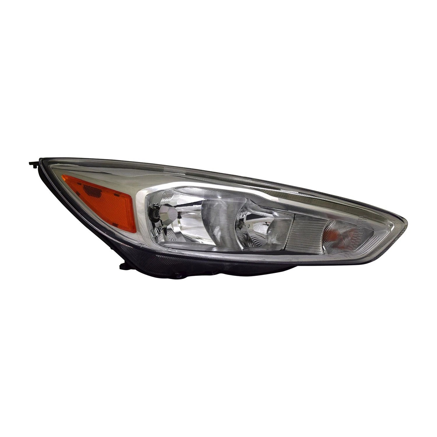Passenger Halogen Headlight Assembly w/Aluminum Bezel w/LED Daytime Running Lamp