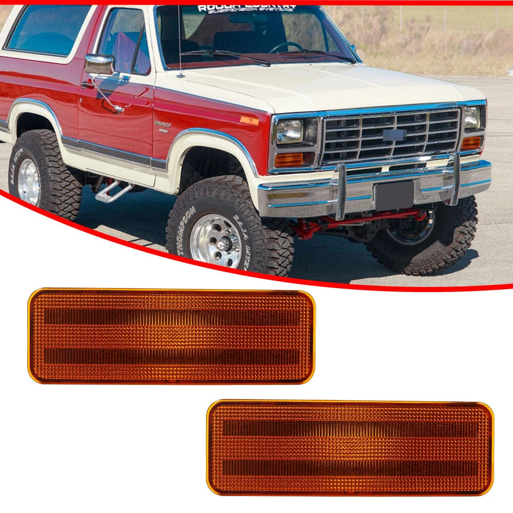 Parking Light Lens Set of 2 for Ford F150 F250 F350 Bronco