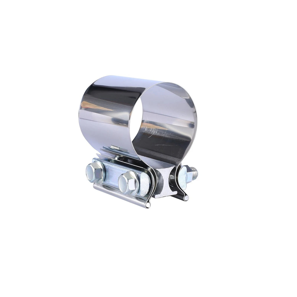 2Pcs 2.5" T304 Stainless Steel Butt Joint Band Exhaust Clamp for Universal