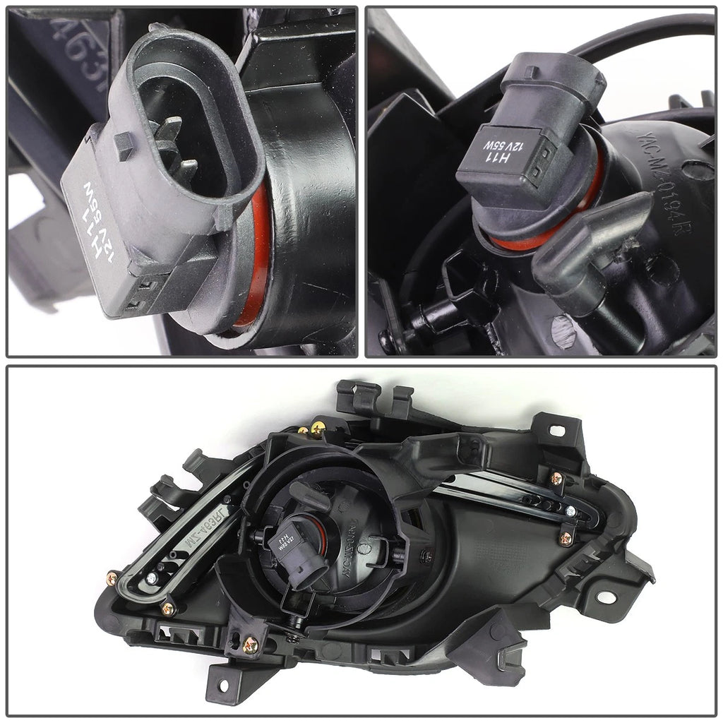 Pair of Amber Lens Fog Lights with Switch & Harness for Mazda 6 (2014–2016)