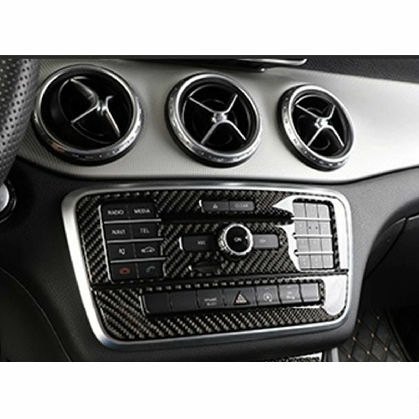 Real Carbon Fiber Console Multimedia Control Frame for Mercedes GLA CLA (2013-2021)