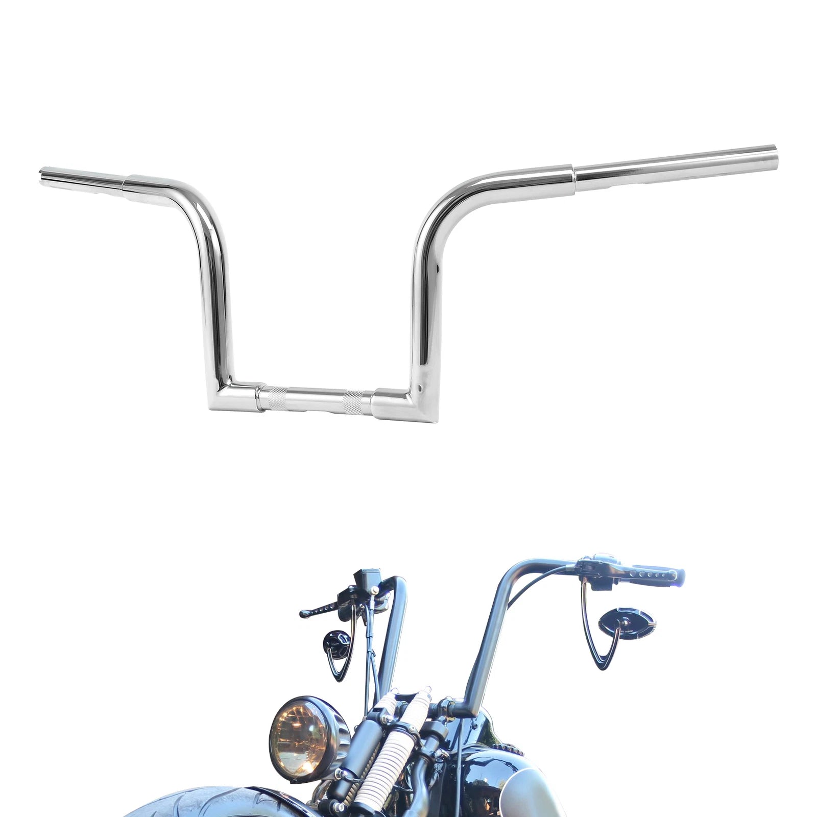 1 1/4" Ape Hanger Handlebars for Harley FLST Sportster XL (Fits 10" Rise)