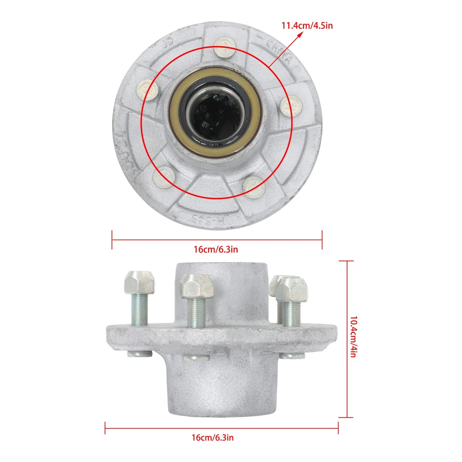 2X Pre-assembled Trailer Hub Kit for 3,500lbs (5 on 4.5) #84 Spindle