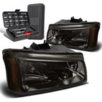 Smoked/Amber Signal Upper Headlight Lamps for Chevy Silverado (2003–2006)