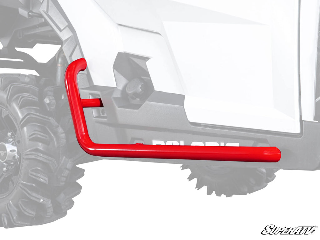 SuperATV Heavy Duty Rock Slider Nerf Bars for Polaris General 1000 (2016–2023) - Red