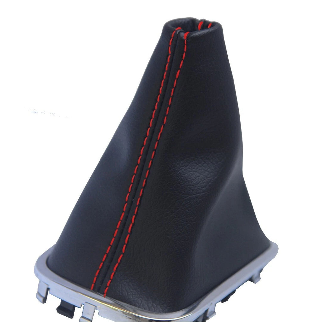 Automatic Shift Boot for Kia Forte (2010–2013) Red Stitch Leather Synthetic