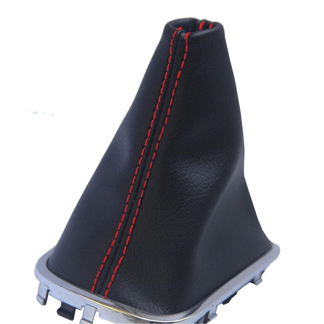 Automatic Shift Boot for Kia Forte (2010–2013) Red Stitch Leather Synthetic