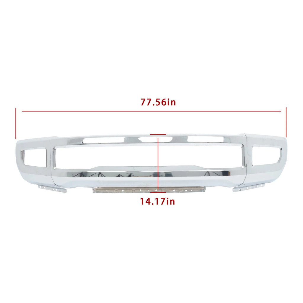 Steel Split Front Bumper for Ford F250 F350 (2017–2019) Chrome Durable