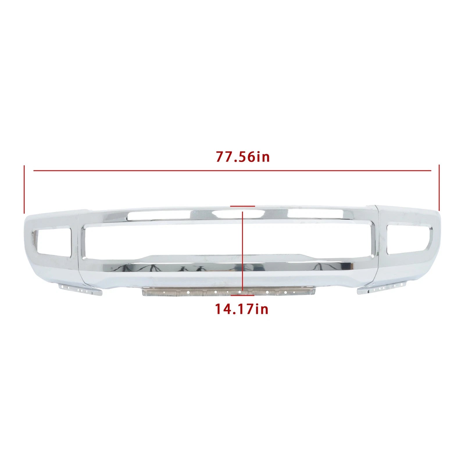 Steel Split Front Bumper for Ford F250 F350 (2017–2019) Chrome Durable