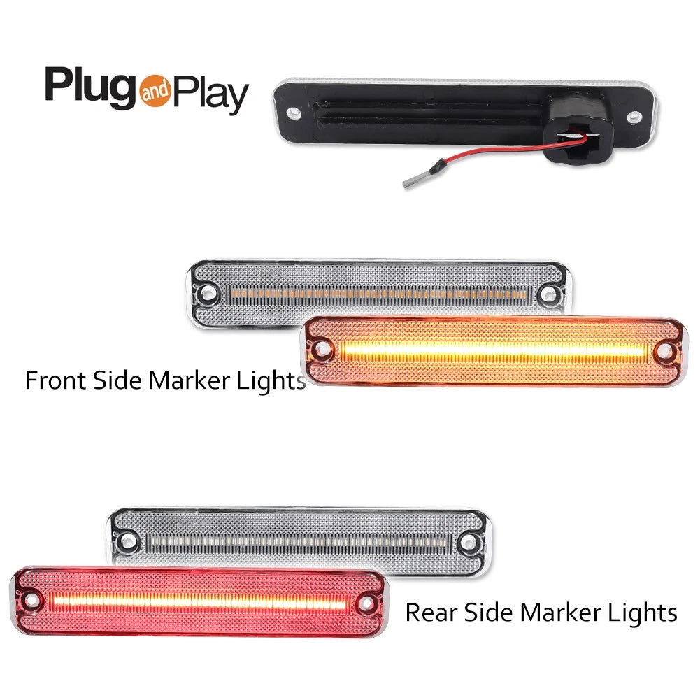 6 Clear LED Side Marker & Tail Lights for Ford Bronco Econoline Van