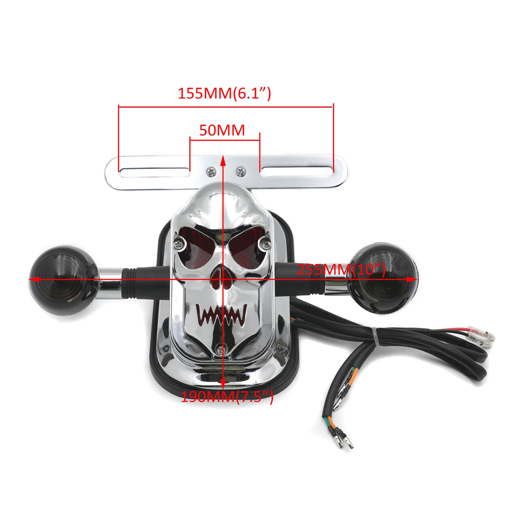 Skull Tail Brake Stop Light Turn Signal Lamp for Harley