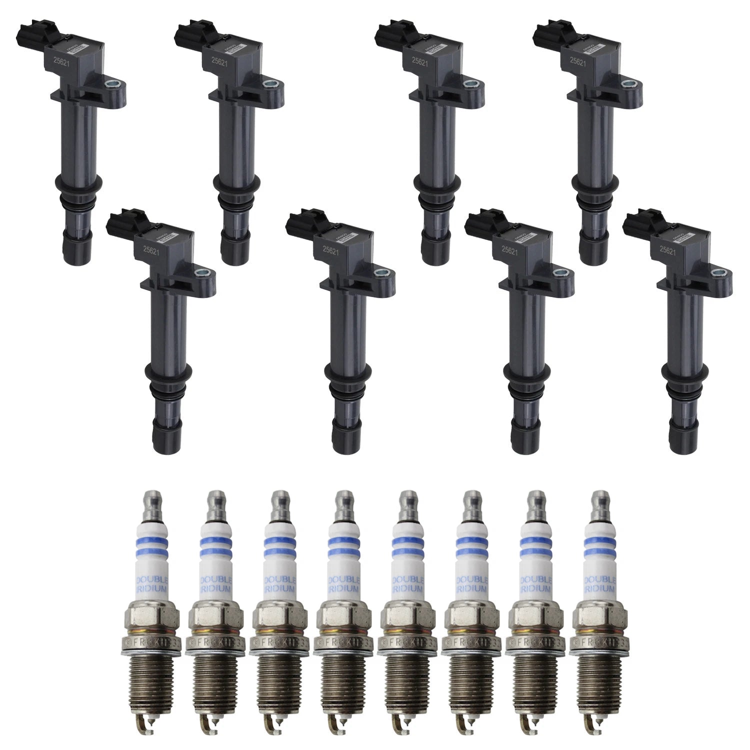 Set of 8 Ignition Coils & Spark Plugs for Ram 1500 Commander V8