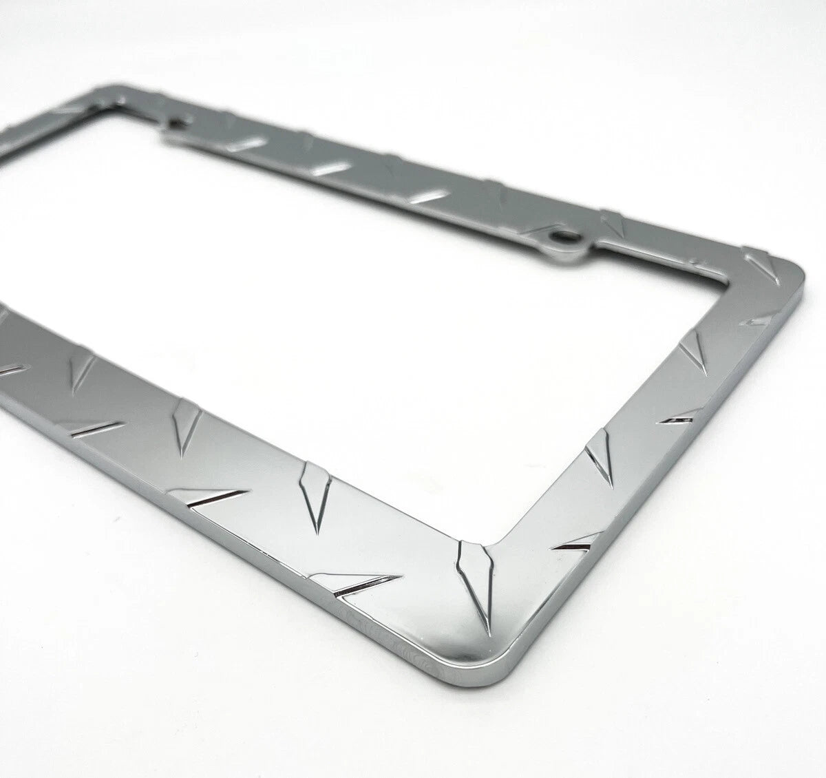 License Plate Frame Chrome Diamond Plate for Car Truck SUV (Universal)