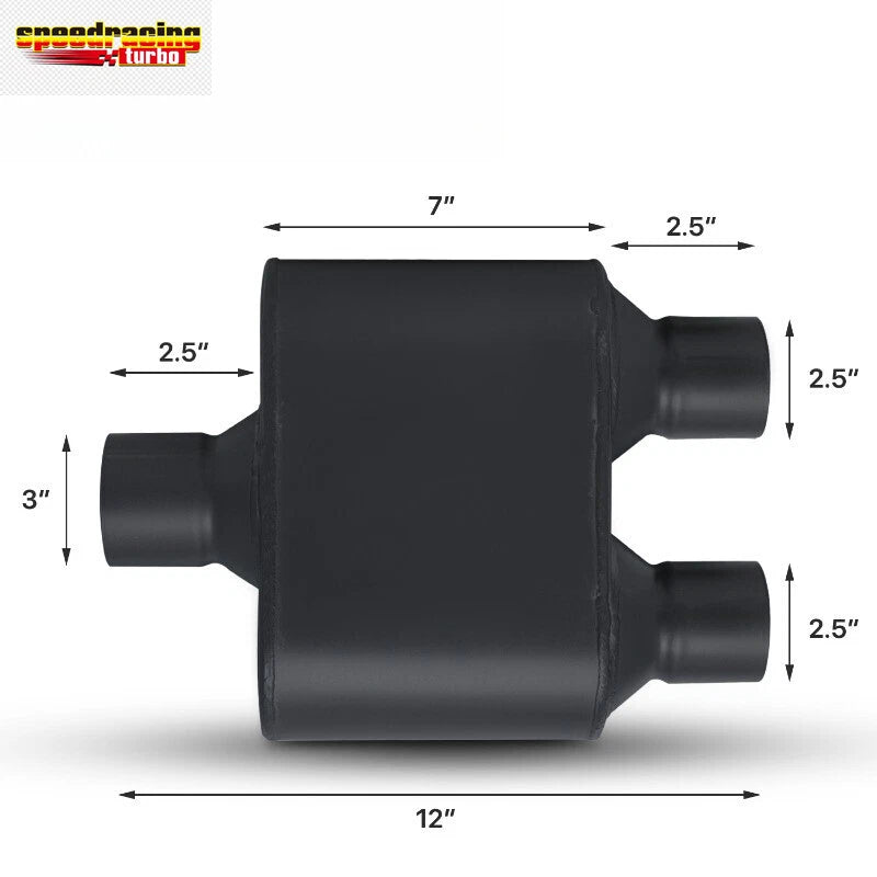 3" Inlet 2.5" Outlet Race Performance Exhaust Muffler for