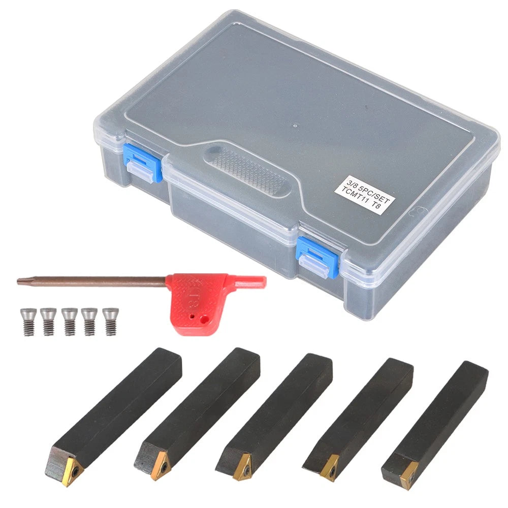 5Pcs 3/8" Indexable Carbide Turning Inserts for Machining Lathes