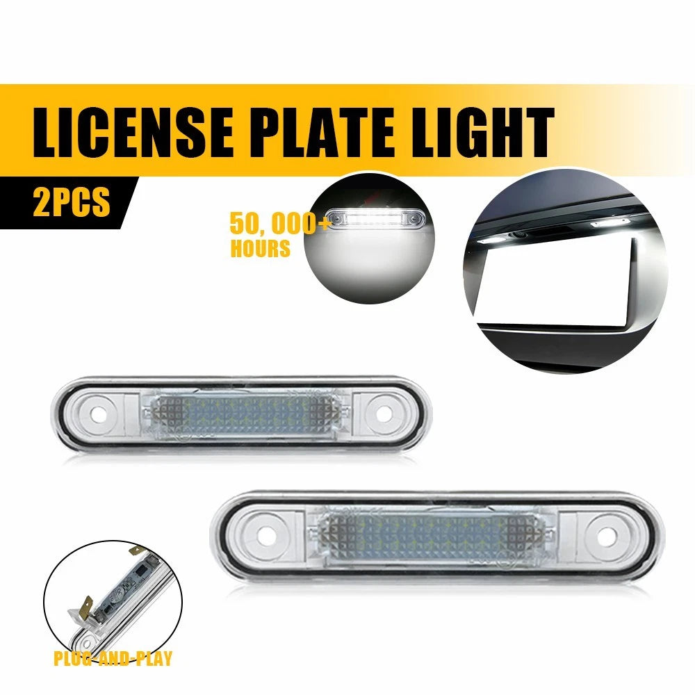 2X LED License Plate Lights for Mercedes-Benz W124 E-Class (1984–1991)